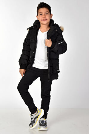 Erkek Çocuk Natürel Kürklü Mont 51254