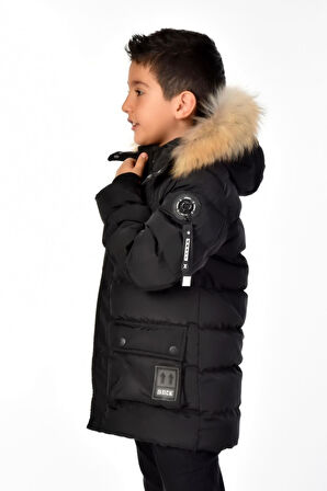 Erkek Çocuk Natürel Kürklü Mont 51254