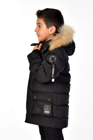Erkek Çocuk Natürel Kürklü Mont 51254
