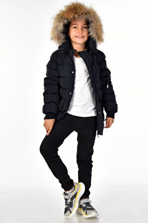 Erkek Çocuk Natürel Kürklü Mont 51254