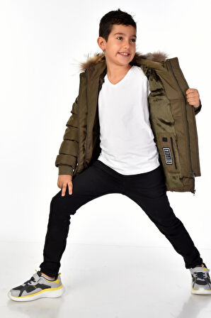 Natürel Kürklü Erkek Çocuk Mont 51248