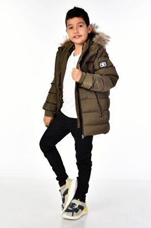 Natürel Kürklü Erkek Çocuk Mont 51248