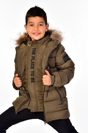 Natürel Kürklü Erkek Çocuk Mont 51248