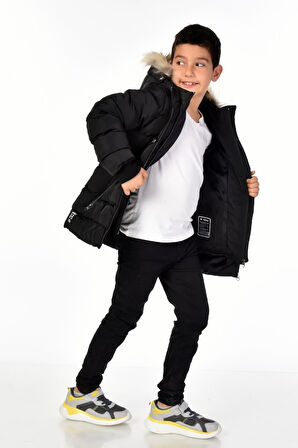 Natürel Kürklü Erkek Çocuk Mont 51248