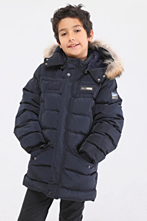 Natürel Kürklü Erkek Çocuk Şişme Mont 51246