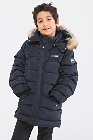 Natürel Kürklü Erkek Çocuk Şişme Mont 51246