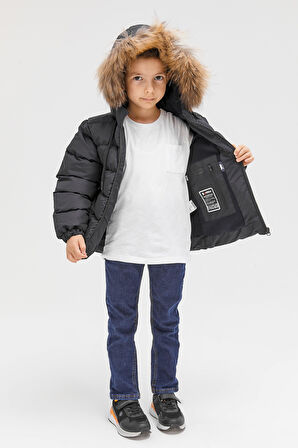 Benittokids Erkek Çocuk Natürel Kürklü Mont 51289