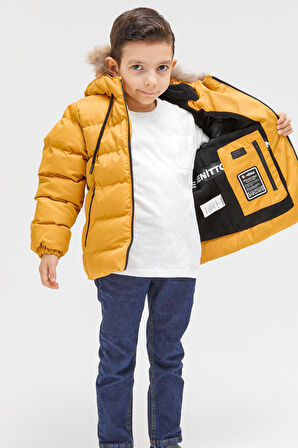 Benittokids Erkek Çocuk Natürel Kürklü Mont 51289
