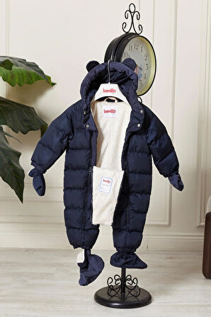 Unisex Kapüşonlu Fermuarlı Bebek Astronot Tulum 51330