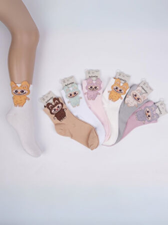 Katamino Çocuk 3D Desenli Renkli Çorap 6'lı Set 