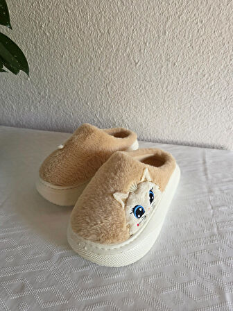 Kadın Kedili Peluş Rahat Ev Terliği 25BNT133