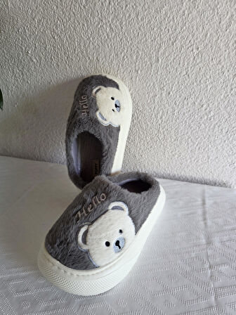 Kadın Ayıcık Desenli Rahat Peluş Ev Terliği 25BNT132