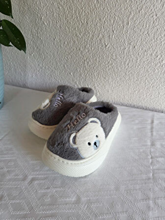 Kadın Ayıcık Desenli Rahat Peluş Ev Terliği 25BNT132