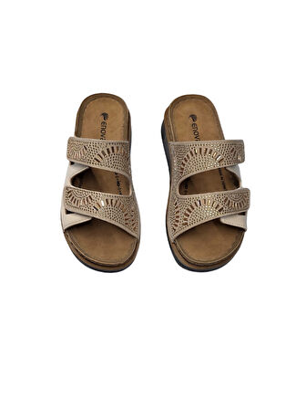 Enova Anatomik Taşlı Çift Bant Cırtlı Kadın Terlik