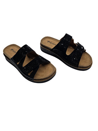 Enova Anatomik Taşlı Çift Bant Cırtlı Kadın Terlik