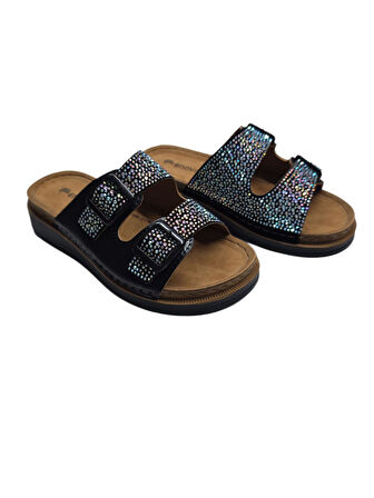 Enova Anatomik Taşlı Çift Bant Cırtlı Kadın Terlik