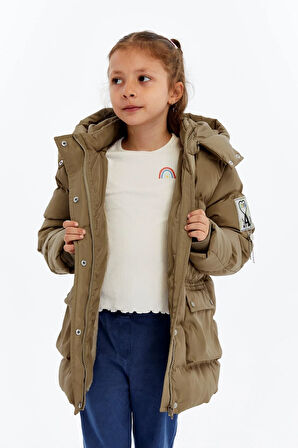 Kız Çocuk Kalın Kışlık Kapüşonlu Kaban 51349