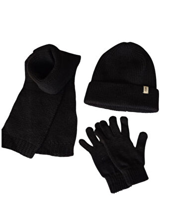 Kitti 4-8 Yaş Unisex Çocuk Atkı Bere Eldiven 3'lü Takım