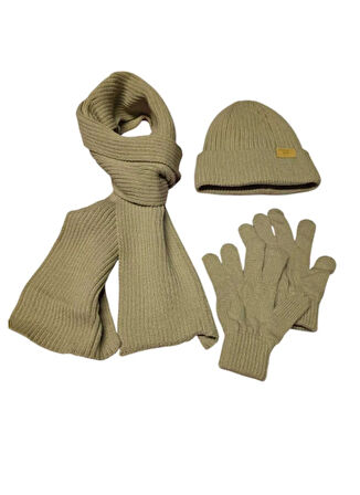 Kitti 9-15 Yaş Erkek Çocuk Atkı Bere Eldiven 3'lü Takım