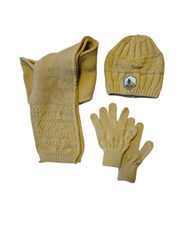 Kitti 9-15 Yaş Erkek Çocuk Atkı Bere Eldiven 3'lü Takım