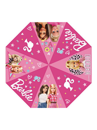 Koruma Kılıflı Lisanslı Pembe Barbie Çocuk Şemsiyesi BNT159