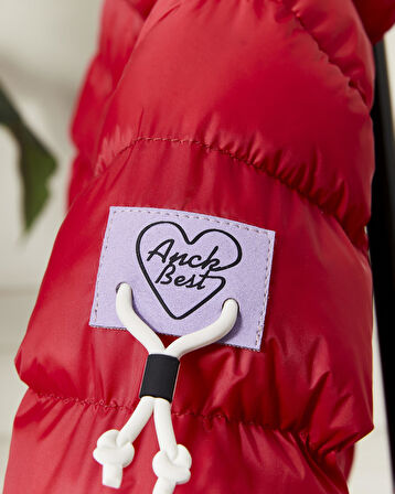 Kız Bebek Kapüşonlu Fermuarlı Şişme Mont 51351