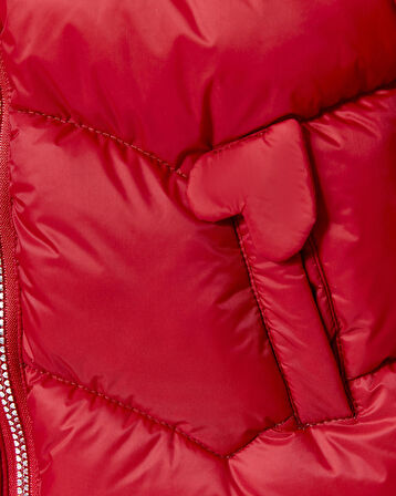 Kız Bebek Kapüşonlu Fermuarlı Şişme Mont 51351