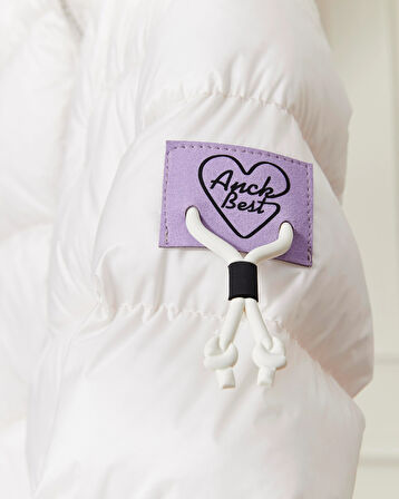 Kız Bebek Kapüşonlu Fermuarlı Şişme Mont 51351