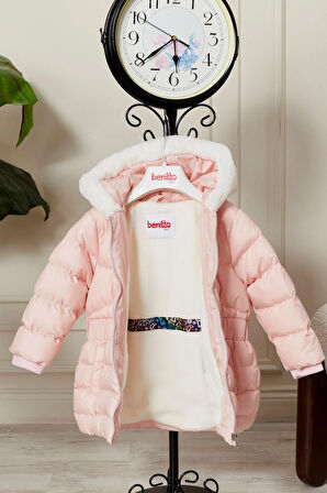 Kız Bebek Kapüşonlu Kışlık Mont 51333