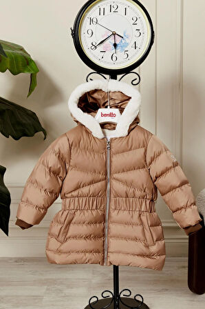 Kız Bebek Kapüşonlu Kışlık Mont 51333