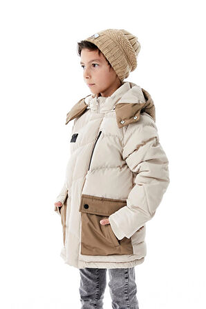 Erkek Çocuk Kapüşonlu Kalın Kışlık Mont 51335