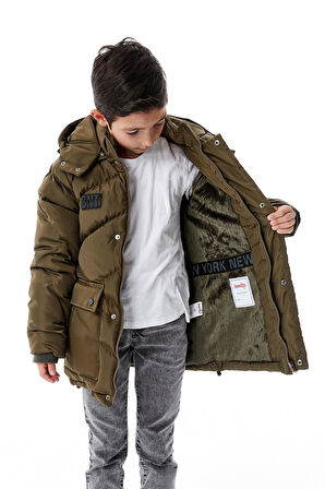 Erkek Çocuk Kapüşonlu Kalın Kışlık Mont 51335