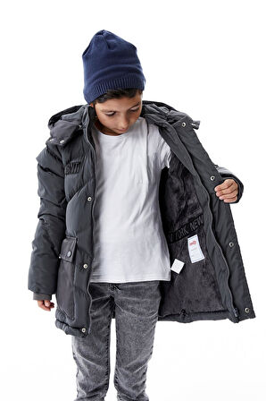 Erkek Çocuk Kapüşonlu Kalın Kışlık Mont 51335