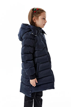 Kız Çocuk Kapüşonlu Kışlık Şişme Mont 51356