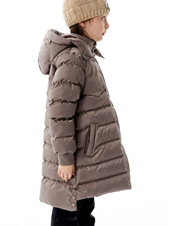 Kız Çocuk Kapüşonlu Kışlık Şişme Mont 51356