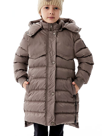Kız Çocuk Kapüşonlu Kışlık Şişme Mont 51356