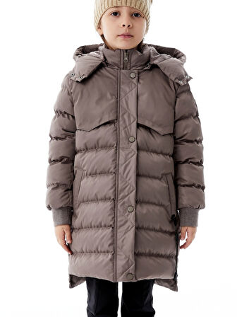 Kız Çocuk Kapüşonlu Kışlık Şişme Mont 51356