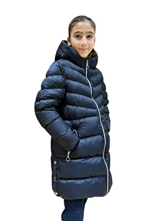 Kız Çocuk Kapüşonlu Kışlık Şişme Mont 51338