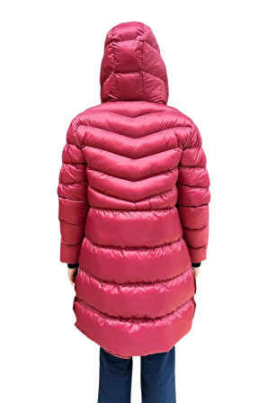 Kız Çocuk Kapüşonlu Kışlık Şişme Mont 51338