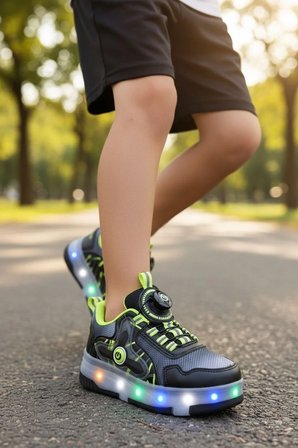 Ndrops Patenli Işıklı Spor Ayakkabısı & Tekerlekli Sneakers BNT225
