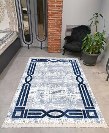 Hitit Kesme Yolluk Halısı 80x400 Lidya Lüx 6337 Mavi