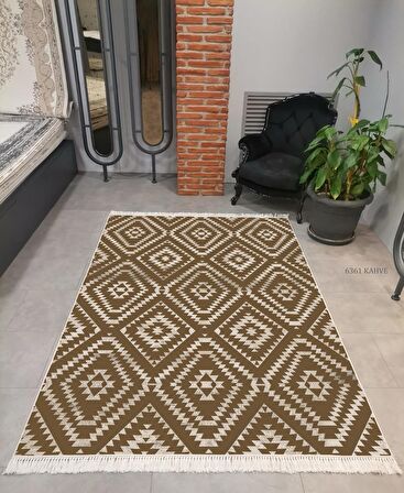 Hitit Kesme Yolluk Halısı 80x400 Lidya Lüx 6361 Kahverengi
