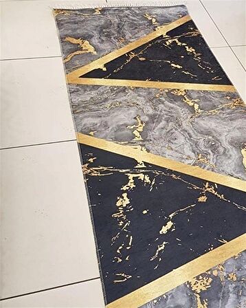 Hitit Yolluk Halısı Modern 80x140 Lidya Lüx GK107 Siyah