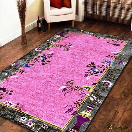 Hitit Yolluk Halısı Modern  80x140 Lidya Lüx 4102 Pembe