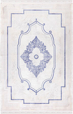 İpek Halı Salon Halısı 200x300 Blossom 13553 Mavi