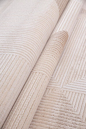 İpek Kişiye Özel Ölçü Kesme Halı Rivenna Lux Koleksiyonu 2453A Bej