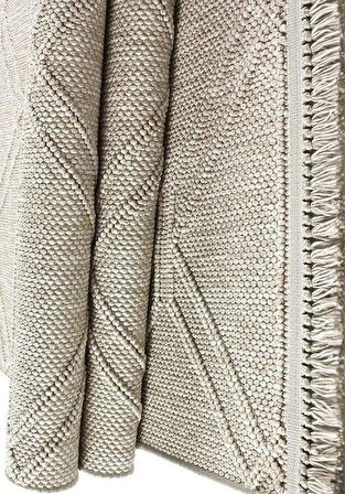 Kreasyon Halı Özel Ölçü Oda Halısı 120x300 Nossa A0137 Bej
