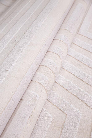 İpek Halı Kişiye Özel Ölçü Yolluk Halısı 100x400 Gaspara 14973 Krem