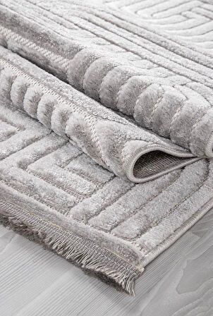 Kreasyon Halı Özel Ölçü Yolluk Halısı 100x650 Trendo TR001 Gri