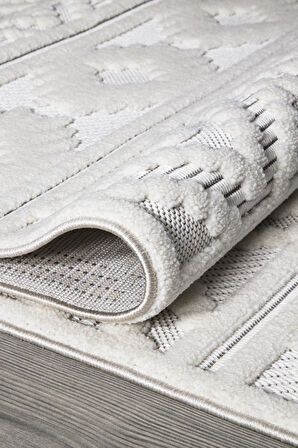 İpek Halı Kişiye Özel Ölçü Yolluk Halısı 100x340 Almond 11406 Beyaz